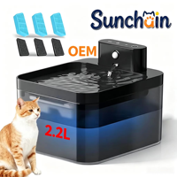 Fontaine à eau pour animaux de compagnie Black Cat, automatique, étanche, 3,2 L, avec circulation d'eau courante, filtre silencieux, en plastique, pour usage extérieur