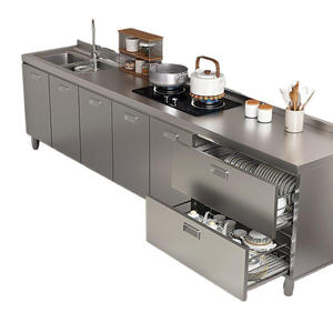 ตู้ครัวสแตนเลส 304 ทั้งหมด ติดตั้งฟรี ตู้เก็บของ<span class=keywords><strong>เตา</strong></span>แบบหนา ตู้ข้างเตาแบบเรียบง่าย รวมอยู่ในตัวเดียว - Product Image 5