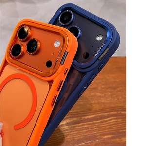 Custodia per telefono di lusso con supporto magnetico per lenti, per <span class=keywords><strong>iPhone</strong></span> 17 15 14 13 12 Pro Max 16 Plus, con cordino, ricarica wireless, <span class=keywords><strong>cover</strong></span> <span class=keywords><strong>trasparente</strong></span> - Product Image 3