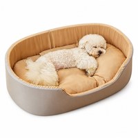 Lit pour chien ovale lavable à rebond rapide, imperméable, anti-déformation, résistant, panier pour animaux de compagnie pour chiens et chats