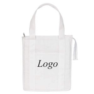 Wholesale Non Woven Food <b>Cooler</b> Bag Portable <b>Cans</b> Beverage Thermal Insulated Bag White Nonwoven <b>Cooler</b> Bag Sublimation - Product Image 2