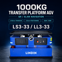 Robot mobile autonome (AGV) de transfert de charges de 1 tonne pour entrepôt, avec batterie LFP, navigation laser SLAM et autonomie de 6 à 8 heures, pour usine intelligente