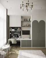 Ensemble de bureau et armoire de chambre minimaliste moderne, unité autonome personnalisable avec design gratuit, grande capacité de rangement, en MDF, gain de place