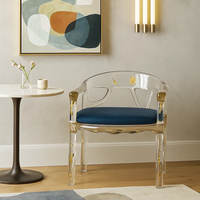 JingYue chaise élégante en résine transparente de luxe personnalisée meubles fabriqués à la main pour espaces commerciaux hôtels salons