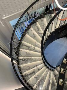 Carreaux d'escalier en spirale en marbre vert veiné pour l'immobilier haut <span class=keywords><strong>de</strong></span> gamme - Product Image 3