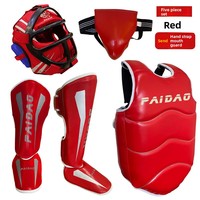 Protections Sanda complètes en latex, unisexe, pour adultes et enfants, pour entraînement de Muay Thai, boxe, combat, protection de la tête, des jambes et du torse