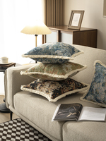 Housse de coussin tissée jacquard, tapisserie tissée, décoration d'intérieur, décoration de canapé, housse de coussin vintage, housse de coussin tissée