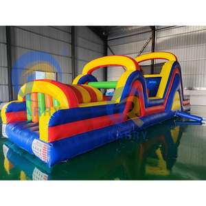 Jeu de défi gonflable en PVC personnalisé, version maison, parcours d'obstacles, trampoline, capacité de 100 kg à 500 kg, taille 11x3 m pour l'extérieur - Product Image 1