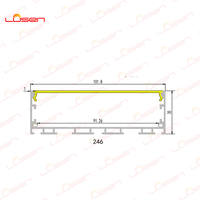 LS-246 Outdoor-Stufen leuchten 102x35mm Aluminium profil LED-Streifen gehäuse 6000 Series Grade Custom Cutting Services