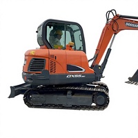 Excavadora de cadenas Doosan DX55-3C de 5 toneladas, miniexcavadora con cazo de excavación y motor para construcción y movimiento de tierras
