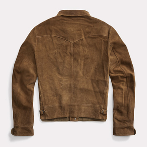 NAFA personalizza <span class=keywords><strong>giacca</strong></span> <span class=keywords><strong>camicia</strong></span> da uomo classica <span class=keywords><strong>marrone</strong></span> in vera pelle scamosciata con basso MOQ - Product Image 3