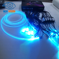 Lumière d'ambiance à fibre optique acrylique led rvb sans fil pour intérieur de voiture