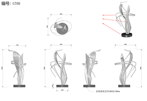 景悦定制金色金属丝带雕塑现代弧形豪华客厅家居室内装饰当代艺术摆件 - Product Image 5