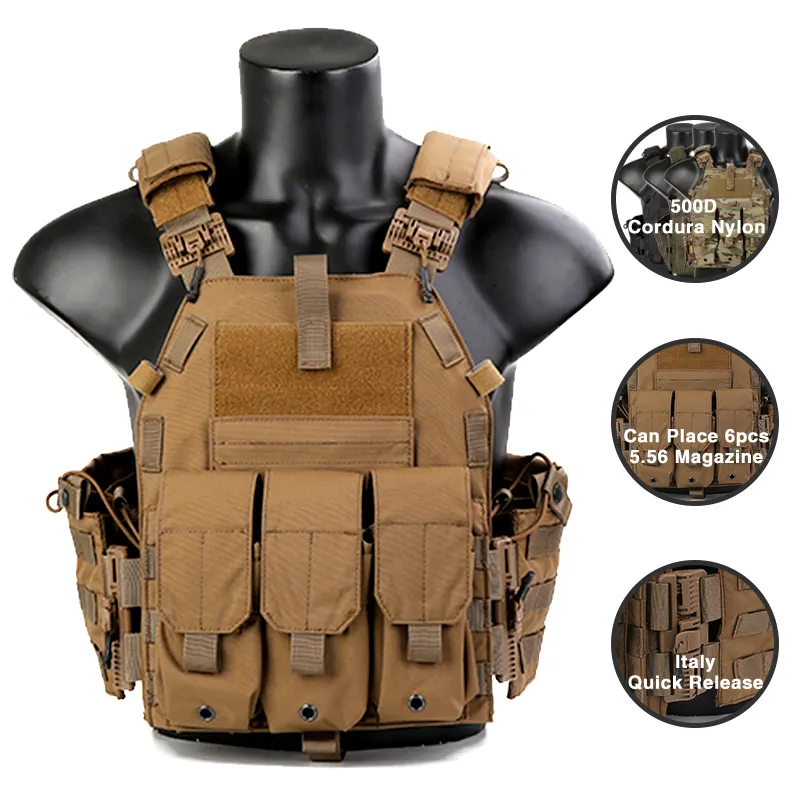 Emersongear Custom OEM 500D Cordura Nylon Camouflage Armor Vest Outdoor Men Combat Gear Training Equipment Tactical Vest