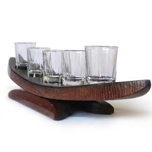Support en bois courbé haut de gamme pour verres, fait main, design minimaliste, étagère de rangement à un seul niveau pour la vaisselle de salon - Product Image 1