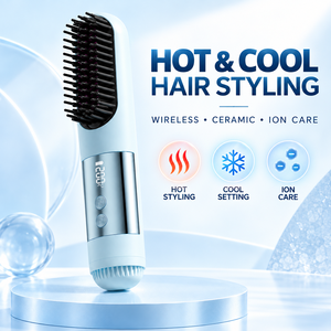Brosse lissante sans fil chaude et froide, peigne chauffant portable en céramique ionique pour le soin des cheveux, idéal pour les voyages - Product Image 1