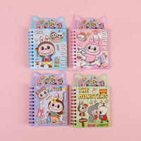 Ensemble de carnets rotatifs mignons à thème dessin animé, mini bloc-notes de poche A7 avec autocollants Washi, cadeaux pour étudiants et enfants, vente en gros OEM ODM
