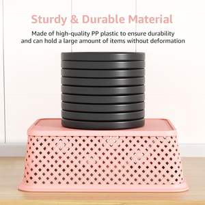 Square-shaped Modern Design PP Plastic <b>Toy</b> and Food Storage <b>Basket</b> with Cover Multifunctional Office Organizer - Product Image 2