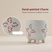 Pot en céramique moderne avec finition émaillée, durable, de petite taille (25 cm), pour usage intérieur/bureau, idéal pour fleurs/plantes vertes, vente en gros