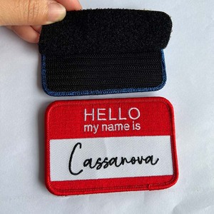 Atacado Eco-Friendly Twail Iron-On Patches bordados Tamanhos personalizados e cores Moda Marcas Rectangle Design - Product Image 1