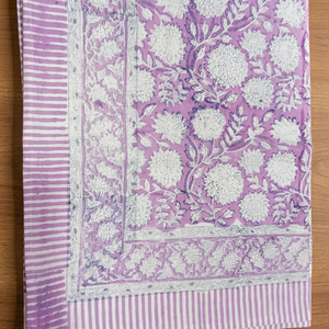 Farmhouse Decor Wedding <b>Tablecloth</b> Custom Size Cotton Table Cover Handblock Printed Pink White Vintage Dining Banquet Protectors - Product Image 4