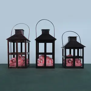 Mini lanternes décoratives, porte-bougies en métal pour centre de table de mariage