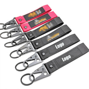 Ngắn dây đeo cổ tay Keychain dây buộc Carabiner biểu tượng tùy chỉnh polyester với in ấn logo Carabiner Keychain - Product Image 3