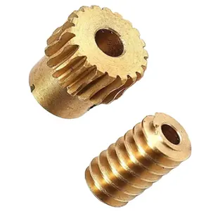 High quality CNC Brass Hollow helical gear Worm Gear sets by your design