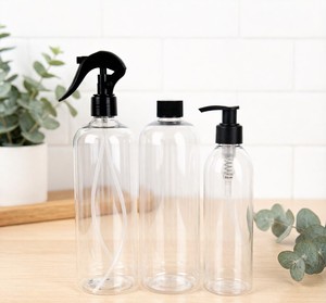 Bouteille ronde en PET personnalisable, directement de l'usine, avec impression sérigraphique, rechargeable, pour usage industriel chimique, scellage personnalisé - Product Image 1