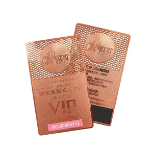 Cheap Custom Printing Laser Rose Gold Metal Business Cards With Silkscreen Serial Number