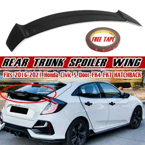 สปอยเลอร์หลังคาท้ายรถยนต์ ABS สำหรับ Honda Civic 5 ประตู FK4 FK7 HATCHBACK ปี 2016-2021 - Product Image 1