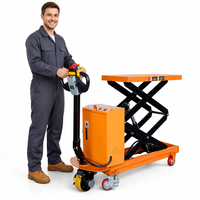 Chariot élévateur à ciseaux électrique jusqu'à 2 m de hauteur de levage avec une capacité de charge de 1000 kg