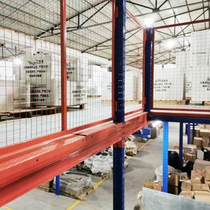 메자닌 플로어 헤비 듀티 조절식 스틸 창고 랙 분리형 이층 선반 작업장 사무실 창고 보관용 - Product Image 2