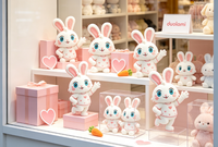 Boneka Hewan Kelinci Lucu Isi Dakron untuk Dekorasi Kamar OEM ODM Boneka Plush Kustom