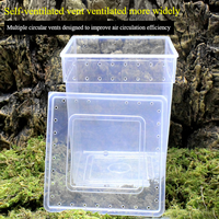 Boîte en plastique transparente avec couvercle, conteneur de rangement transparent ventilé, boîte d'alimentation rectangulaire en plastique pour reptiles, lézards, serpents
