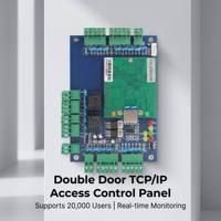 Placa de Control de Acceso con Software SDK Gratuito, 2 Puertas, Compatible con TCP/IP, Lector RFID Wiegand, 40,000 Tarjetas, 100,000 Registros de Control de Acceso