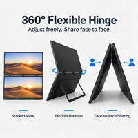 Moniteur de jeu portable USB-C de 18,5 pouces jusqu'à 120 Hz, double écran 1080P FHD IPS avec mini pour ordinateur portable PC