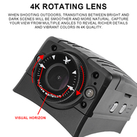 Caméra de sport d'extérieur étanche et antichoc à angle fixe pour la chasse, caméra tactique pour casque, enregistreur 4K HD