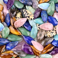 Pendentif en pierre naturelle de cristal d'améthyste, forme goutte d'eau, à facettes, pour collier, boucles d'oreilles, accessoires de bijoux, 13x25mm, 1 pièce