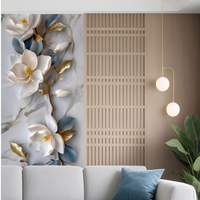 Rouleaux de papier peint PVC 5D 3D, autocollants muraux décoratifs floraux, panneaux muraux autocollants pour salon et chambre à coucher