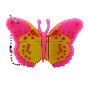 De dibujos animados de silicona mariposa Pen Drive 64GB 32GB 16GB 4GB 2GB 8GB de memoria palo de memoria Usb Flash Drive - Product Image 3