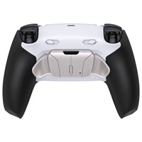 Kit de palettes arrière RISE4 Plus MAX en caoutchouc blanc, noir et argent métallisé, remappables, avec butées de déclenchement à clic pour manette PS5