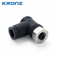 Connecteur de câblage sur site KRONZ M12 4 broches femelle à code A, connexion à vis, IP67, pour capteur industriel, actionneur, automatisation