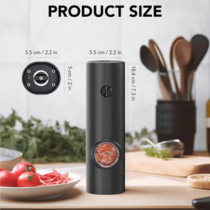 Moulin à sel et poivre automatique rechargeable à piles avec réglage de la grosseur, gadget de cuisine en gros - Product Image 5