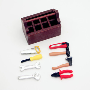 Ensemble <span class=keywords><strong>de</strong></span> boîte à outils miniature en bois à l'échelle 1:12, accessoire pour maison <span class=keywords><strong>de</strong></span> poupée, décoration pour jeu d'imitation, pour collectionneurs et enfants - Product Image 2