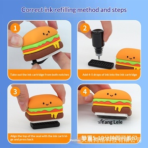 Sello <span class=keywords><strong>de</strong></span> Goma con Diseño <span class=keywords><strong>de</strong></span> Comida <span class=keywords><strong>de</strong></span> Dibujos Animados, Sello <span class=keywords><strong>de</strong></span> Plástico con Nombre para Niños, Suministros para Guardería y Bebés al por Mayor - Product Image 3