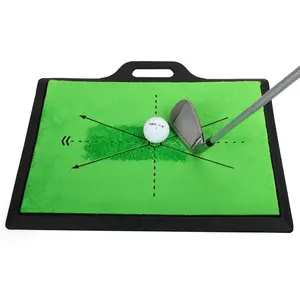 Extra Replaceable Golf Practice Mat Handheld Rubber Golf Hitting Mat Golf Swing Mat for Swing Path