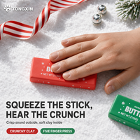 Bâton de beurre de Noël croustillant et moelleux, bloc de pâte à modeler, son claquant, anti-stress, jouet sensoriel, vente en gros, personnalisé, OEM, ODM TONGXIN