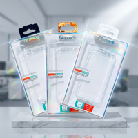 Boîte d'emballage personnalisée pour téléphone portable en PVC avec fenêtre transparente, design pliable à suspendre, estampage à chaud personnalisable, impression UV