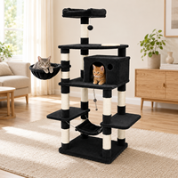 Arbre à chat OEM multi-niveaux avec plateforme en peluche, hamac et griffoir en sisal